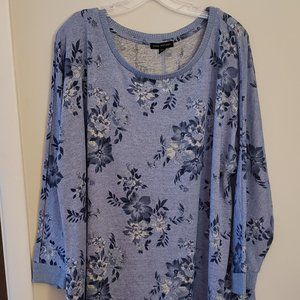 22/24 Blue Flowered Lane Bryant Sweater